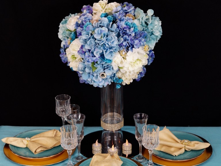 Blue Wedding Centerpiece