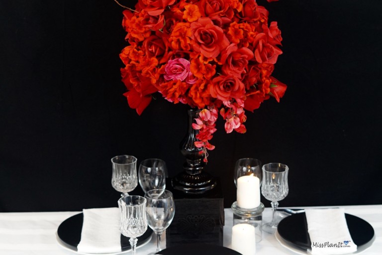 Tall Rose Garden Candlestick Wedding Centerpiece