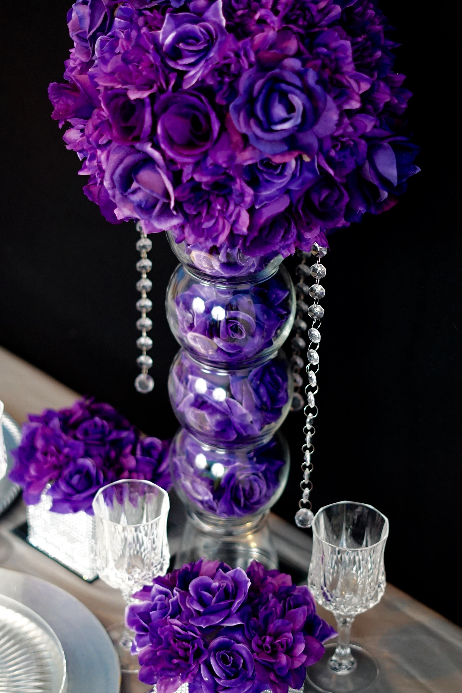 Diy Purple Passion Wedding Centerpiece