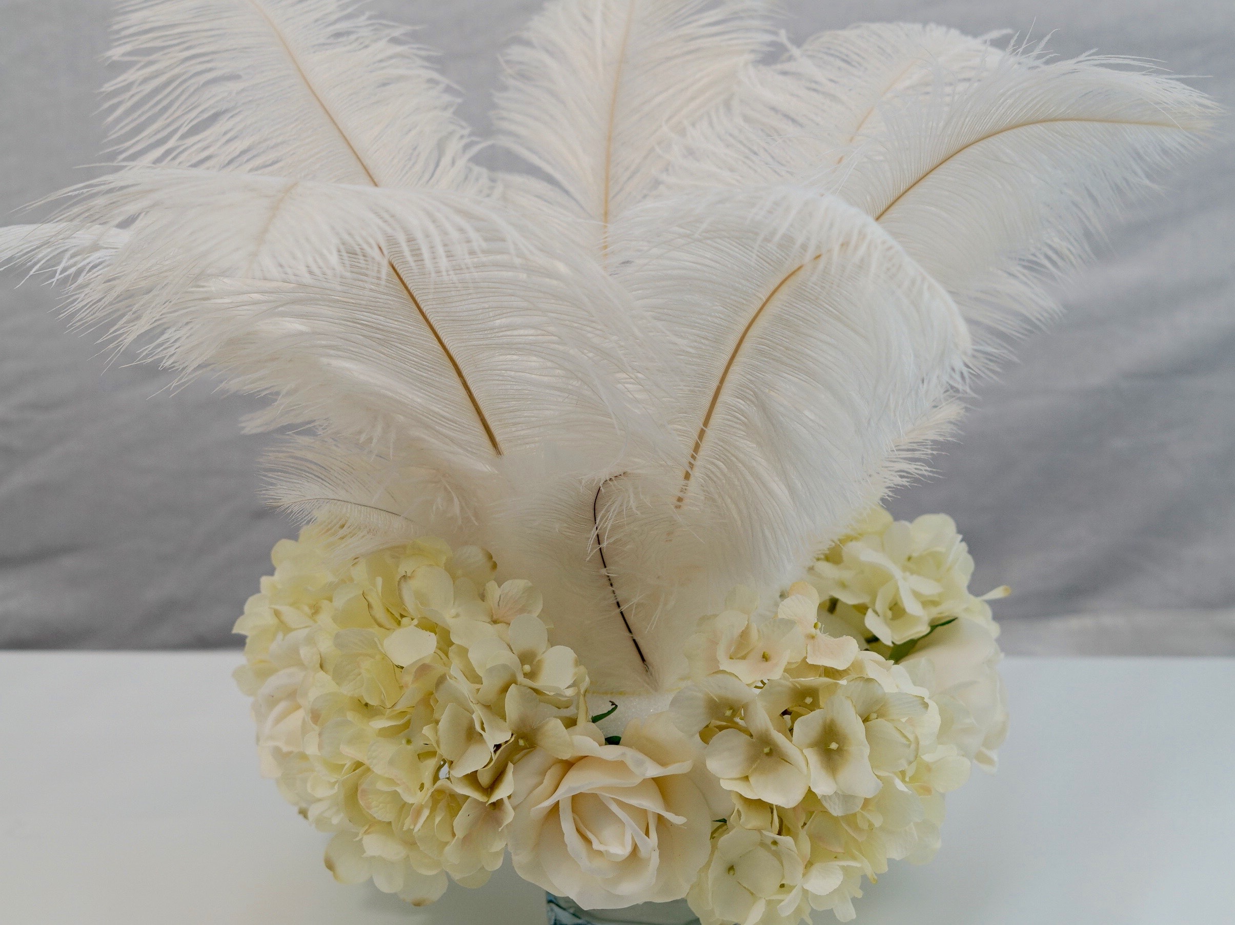 Ostrich Feather Centerpiece With Acrylic and Pearl Garlands for a Vintage  Roaring 20's Look 