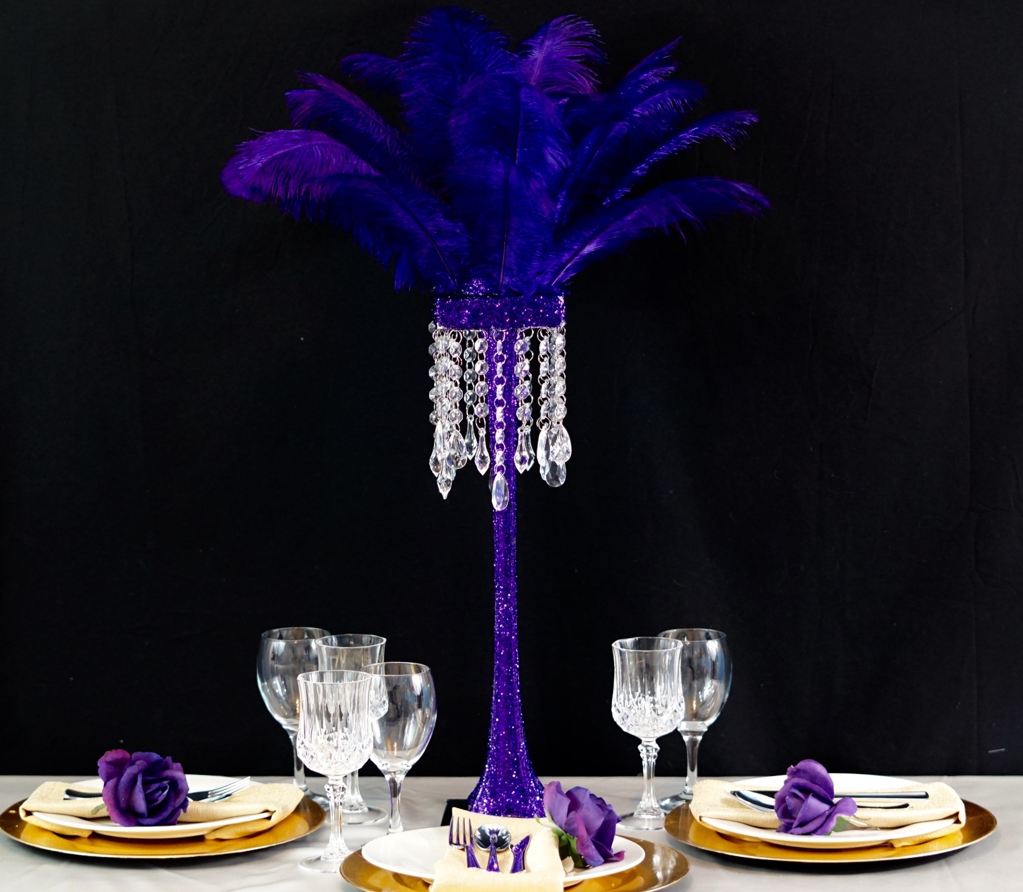 Purple Feather Centerpiece 19 Purple Feather Centerpiece 19