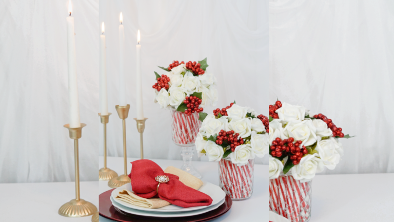 Dollar Tree Holiday  Challenge Peppermint Centerpiece