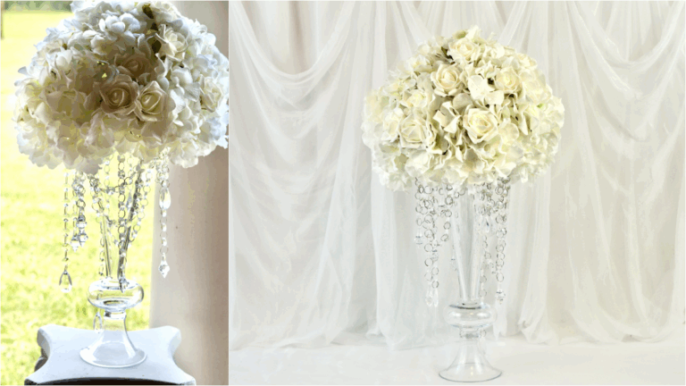 You’ve Got This!  Easy Tall Glam Hydrangea and Rose Wedding Centerpiece! 