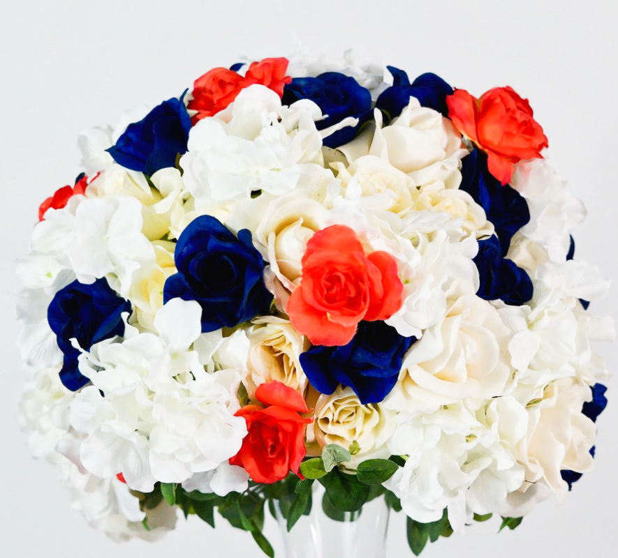Coral and Blue Wedding Centerpieces 7