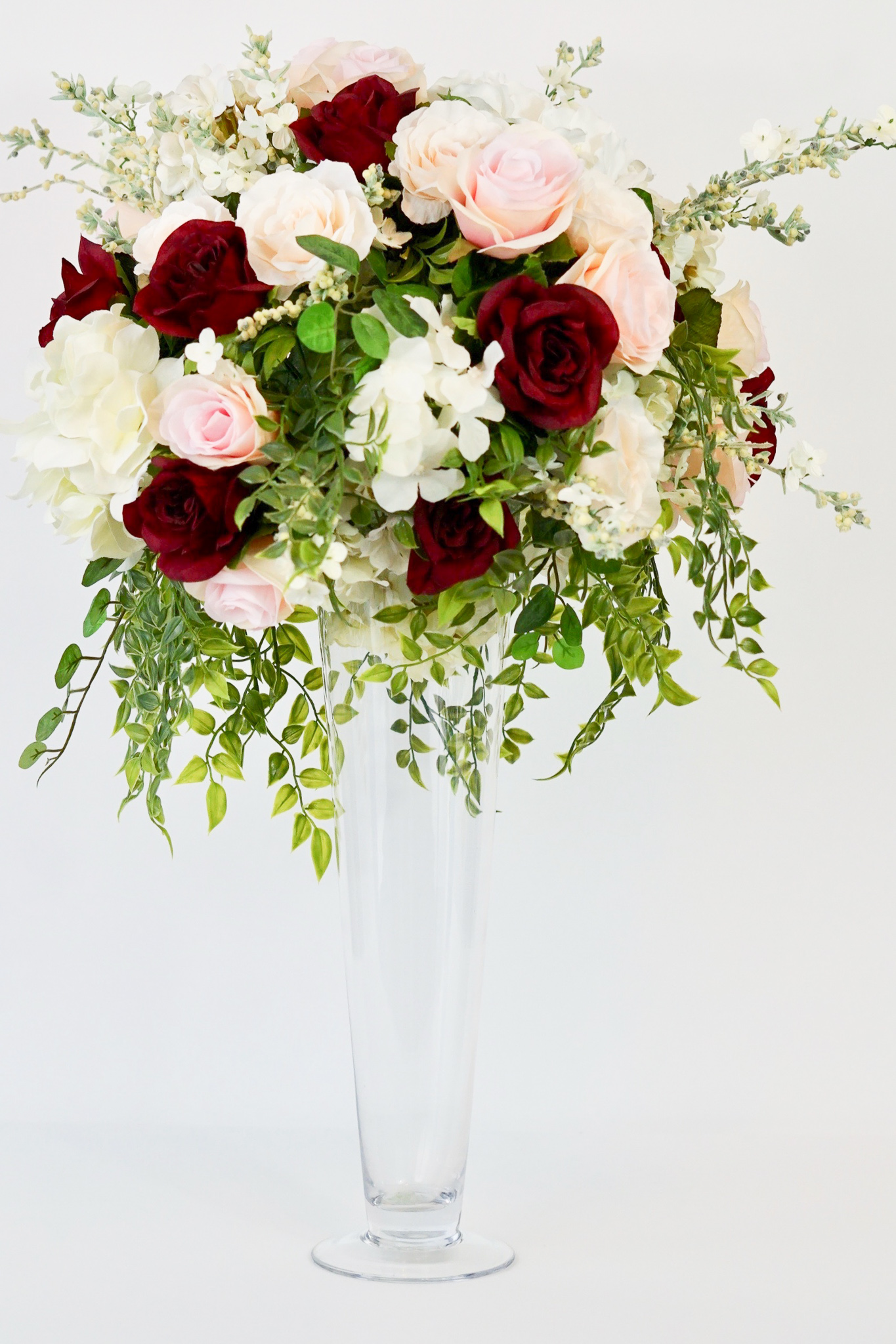 DIY Blush and Burgundy Wedding Centerpiece 