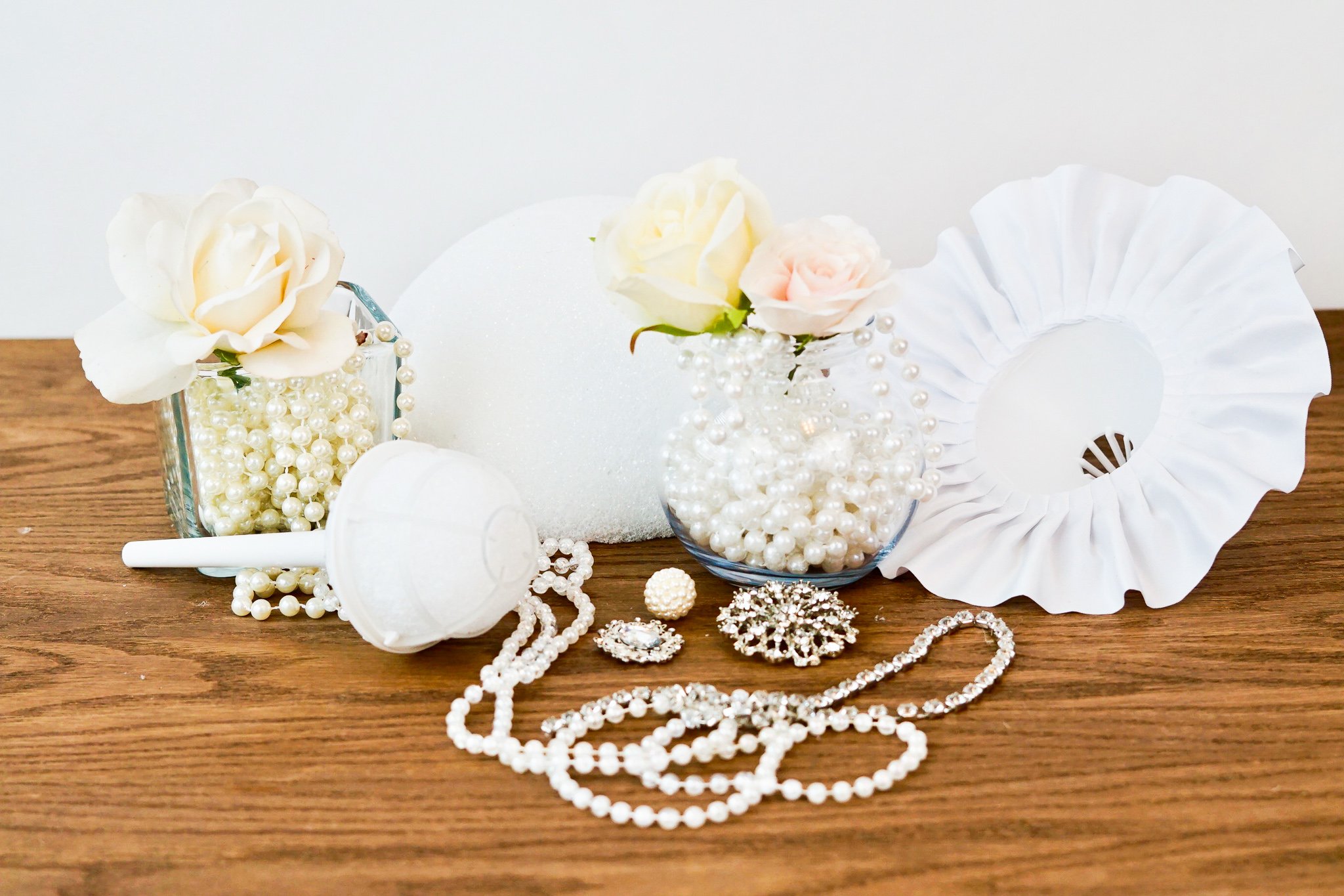 DIY Elegant Brooch and Pearl Cascading Bridal Bouquet