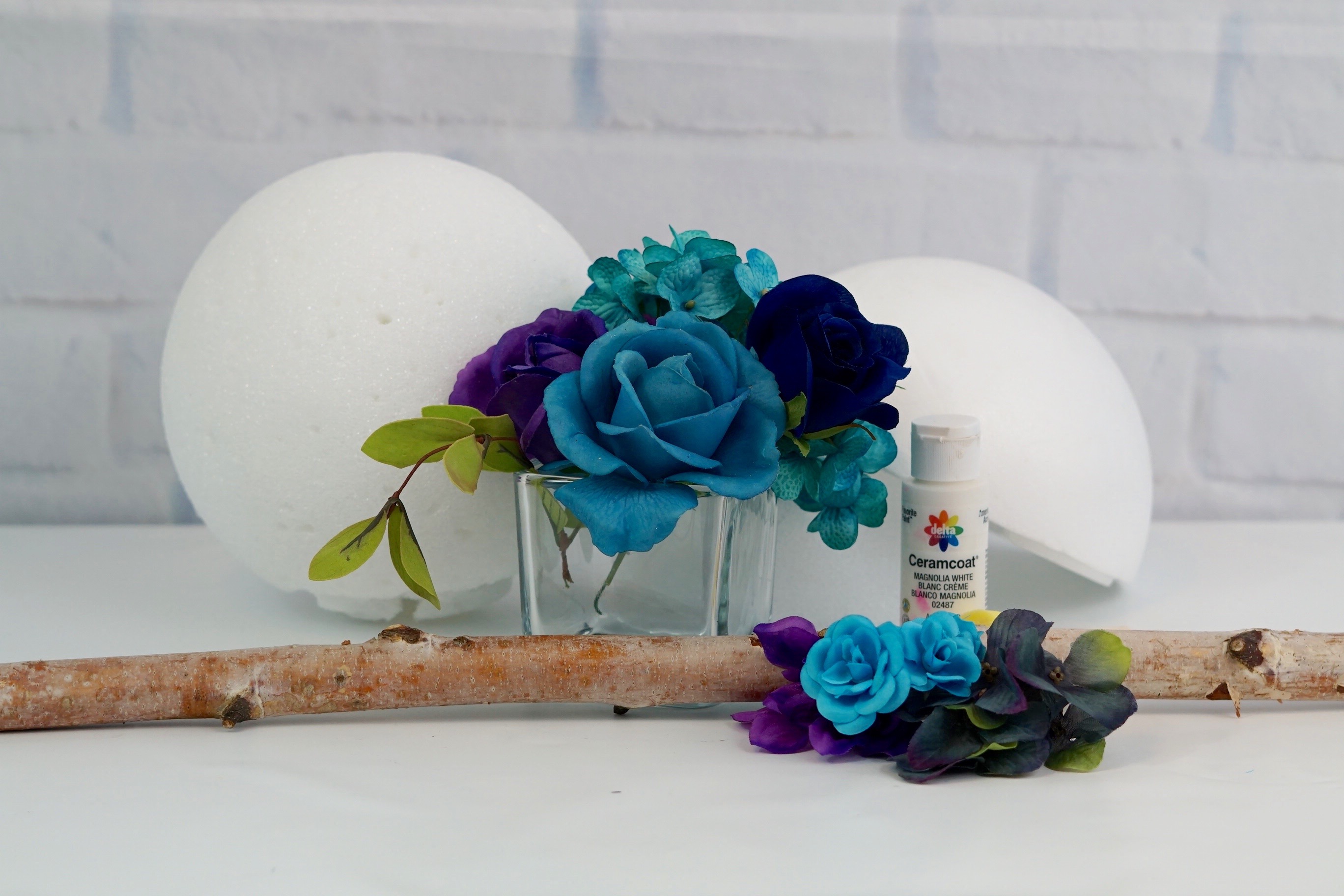 Blue and Purple Wedding Centerpiece