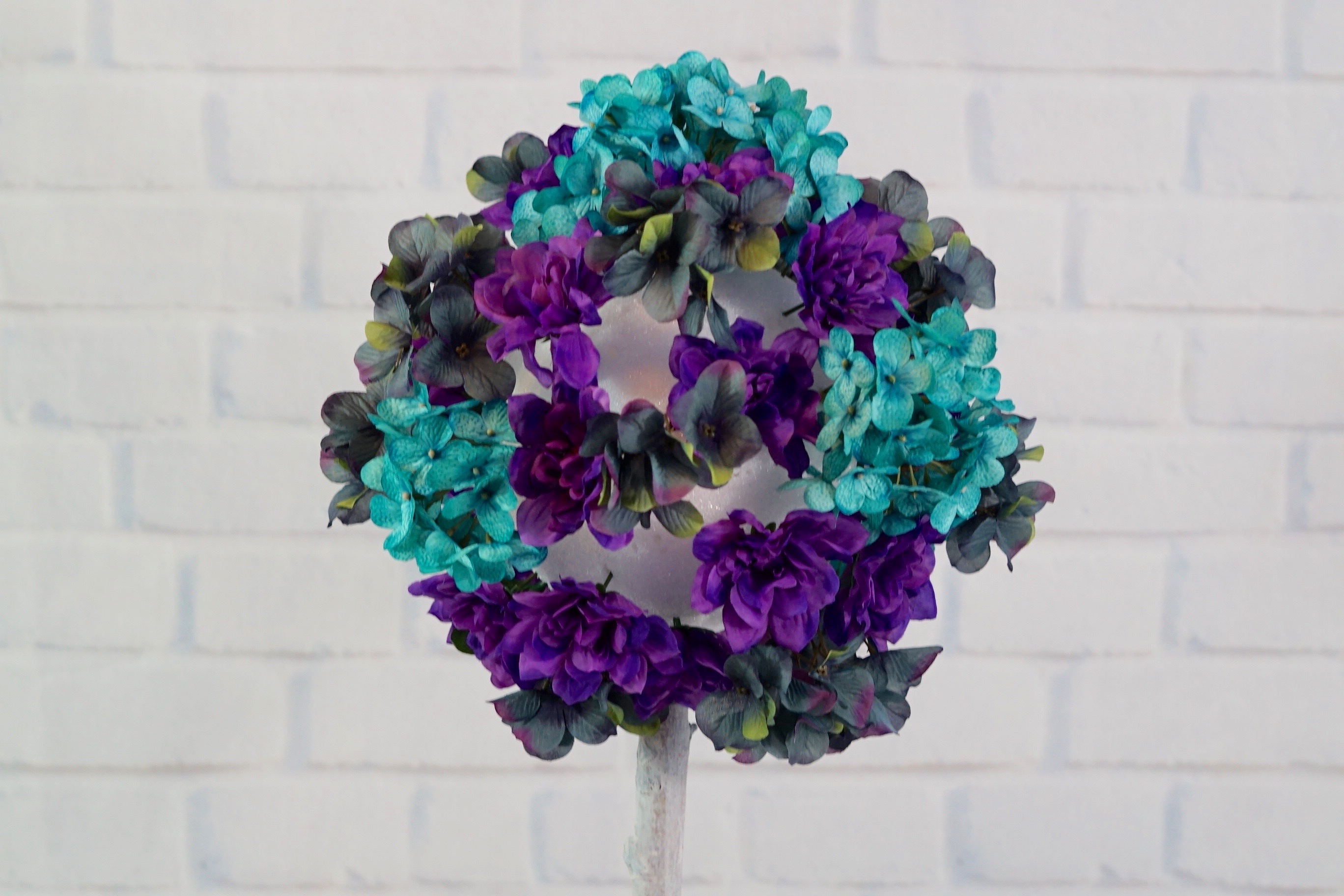 Blue and Purple Wedding Centerpiece