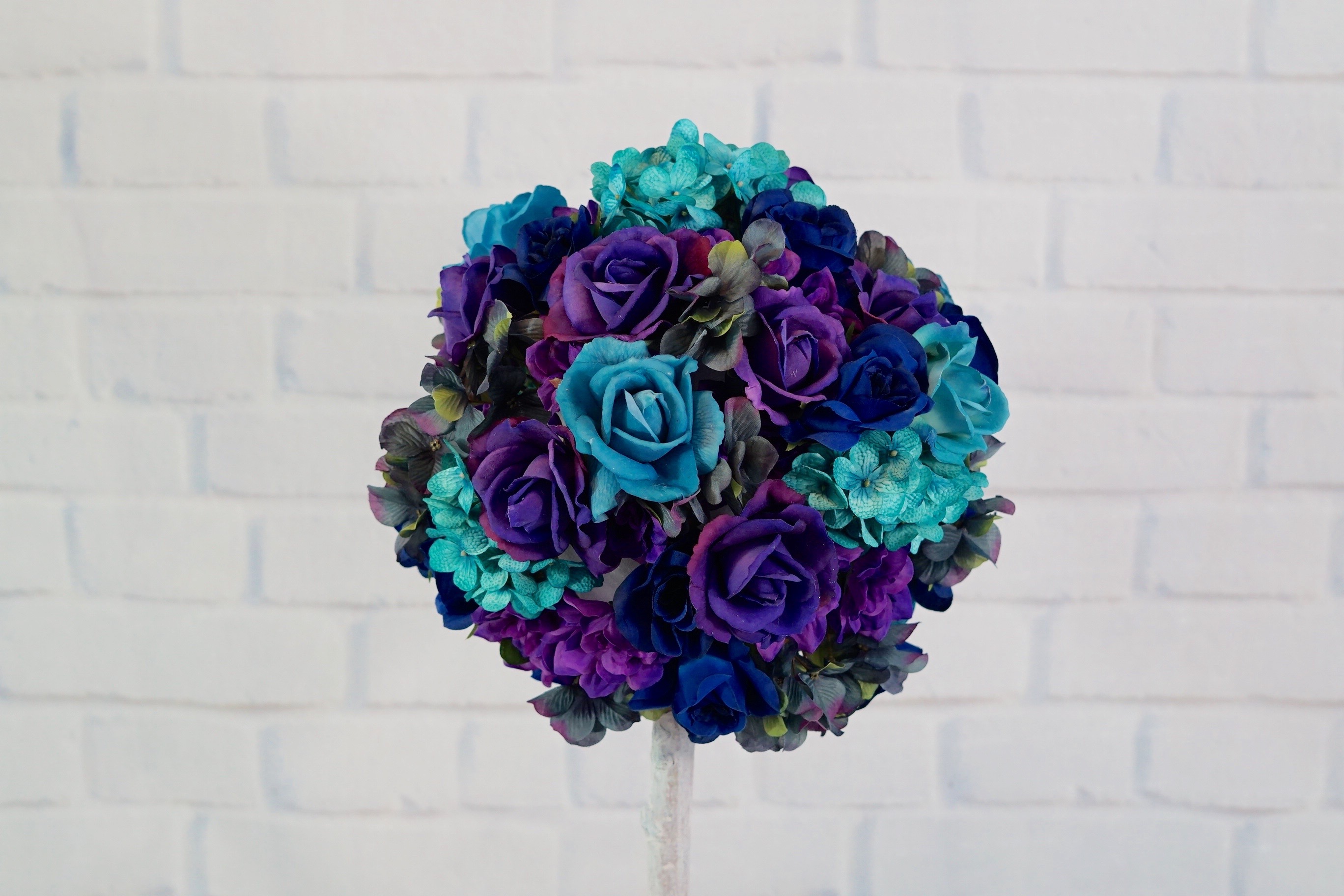 Blue and Purple Wedding Centerpiece
