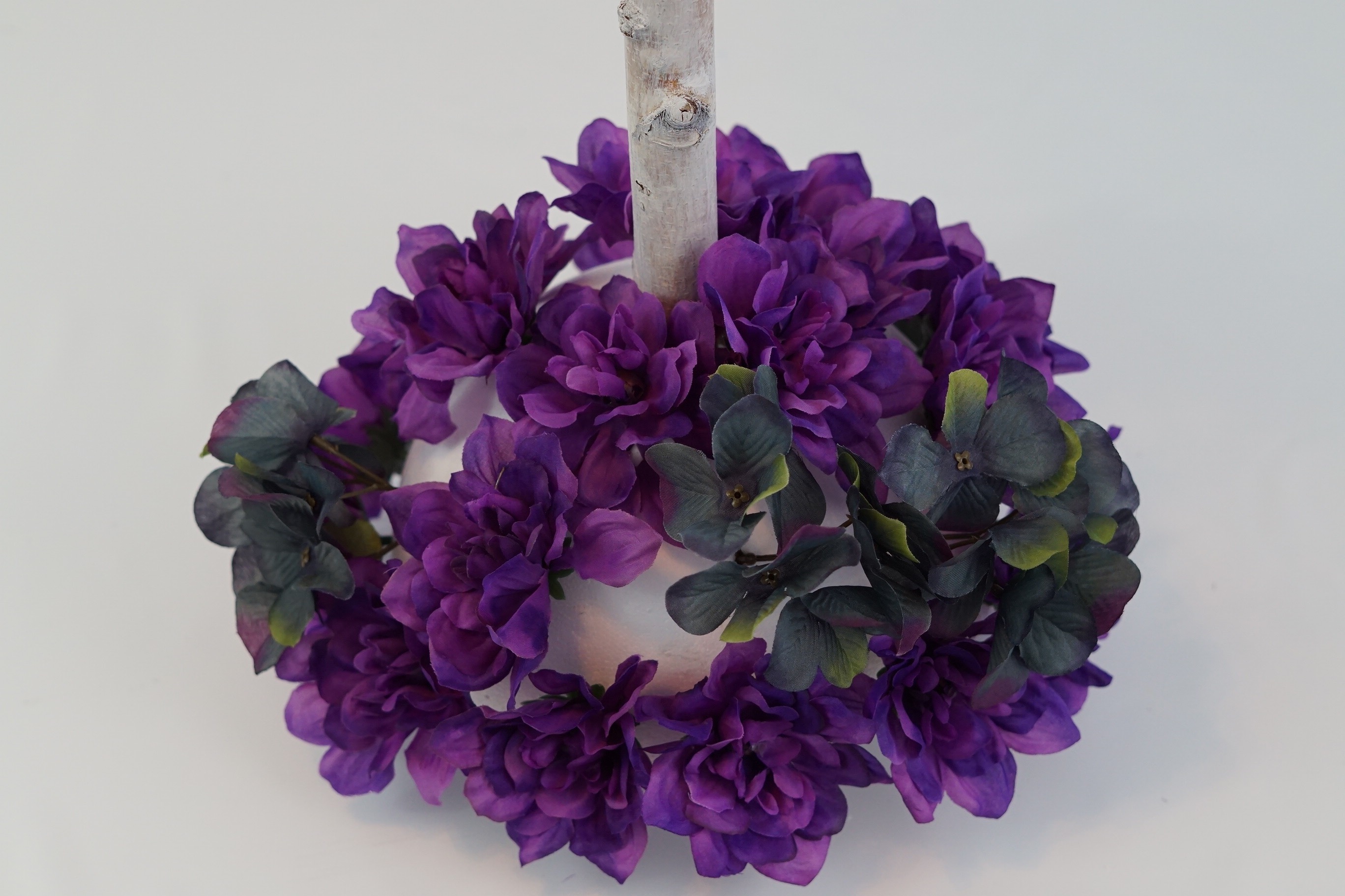 Blue and Purple Wedding Centerpiece