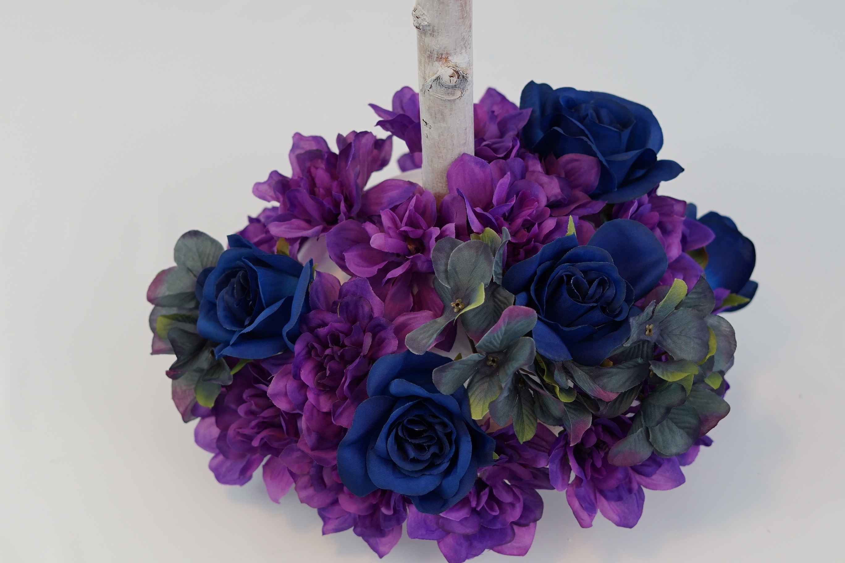 Blue and Purple Wedding Centerpiece