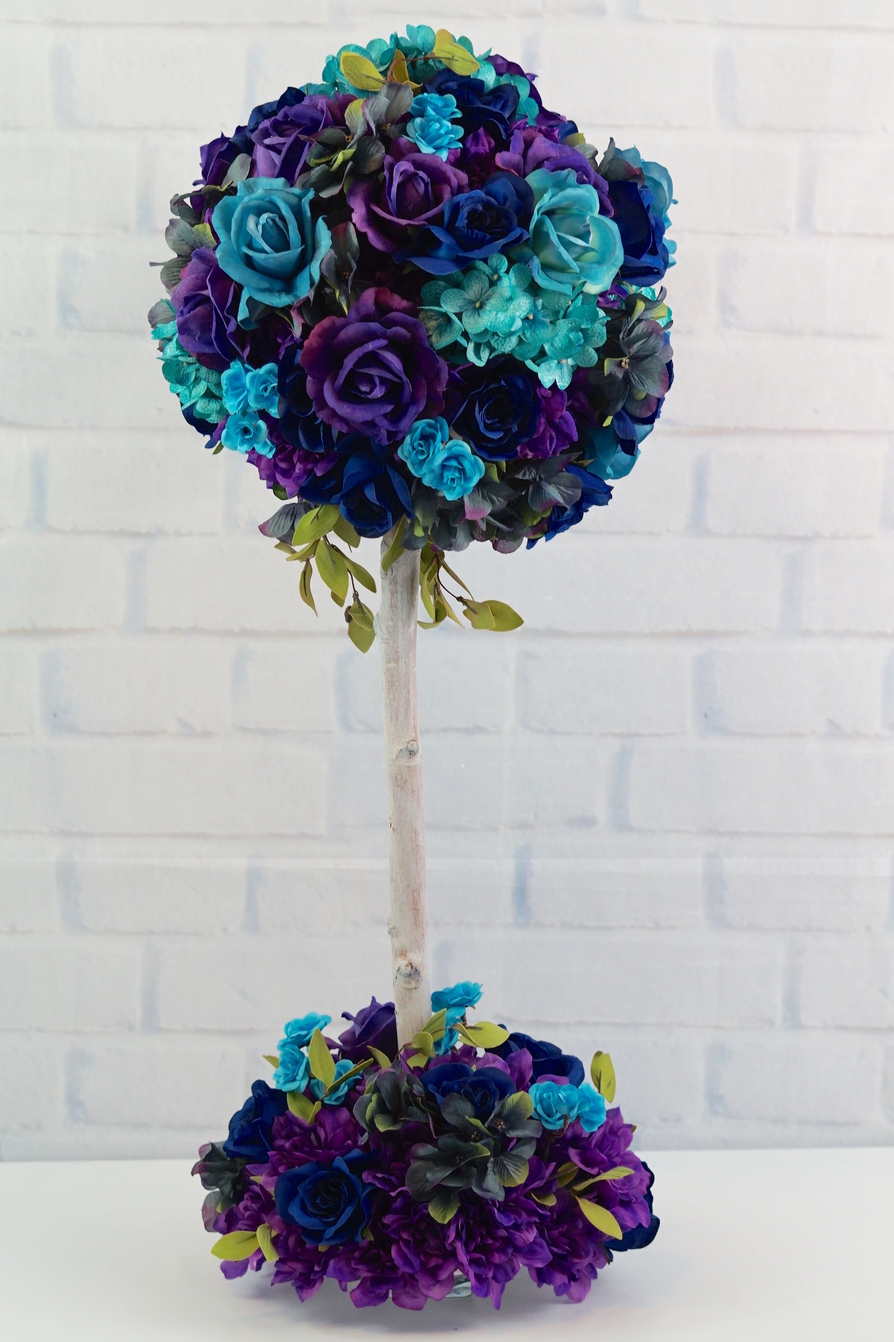 Blue and Purple Wedding Centerpiece