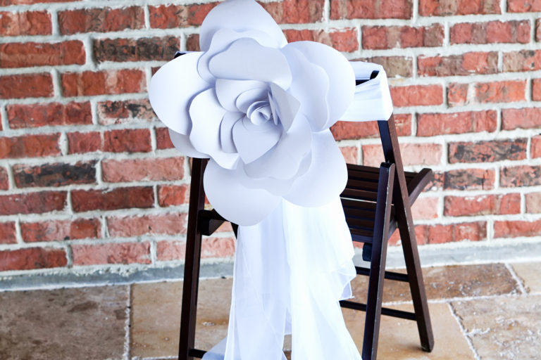 Easy DIY Paper Flower Wedding Chair Sash for Under $8