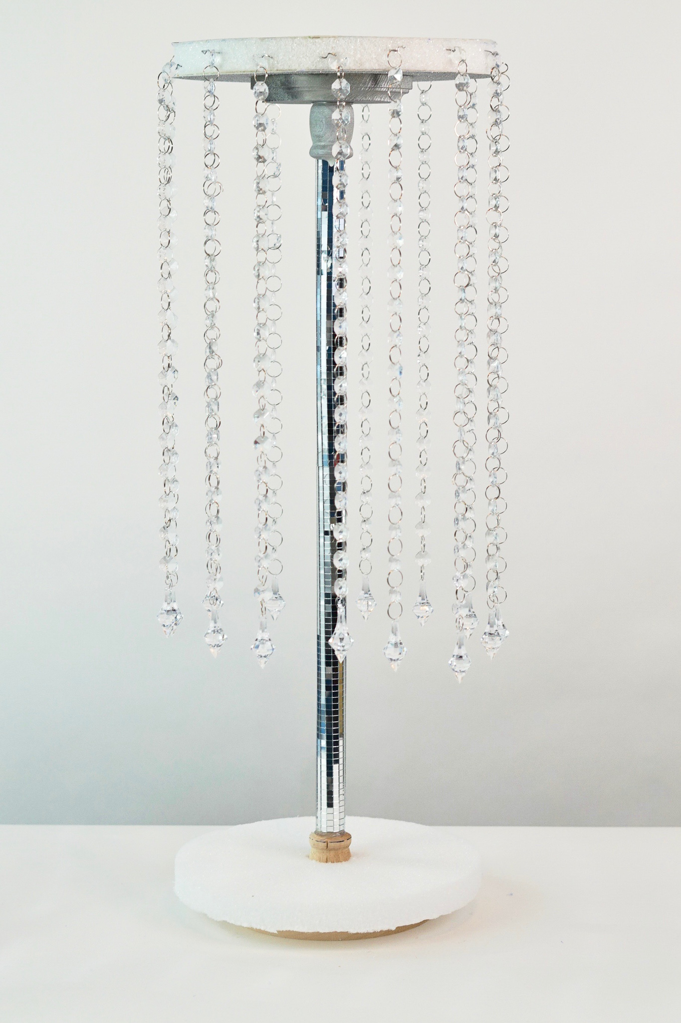 DIY Tall Rose Chandelier Wedding Centerpiece