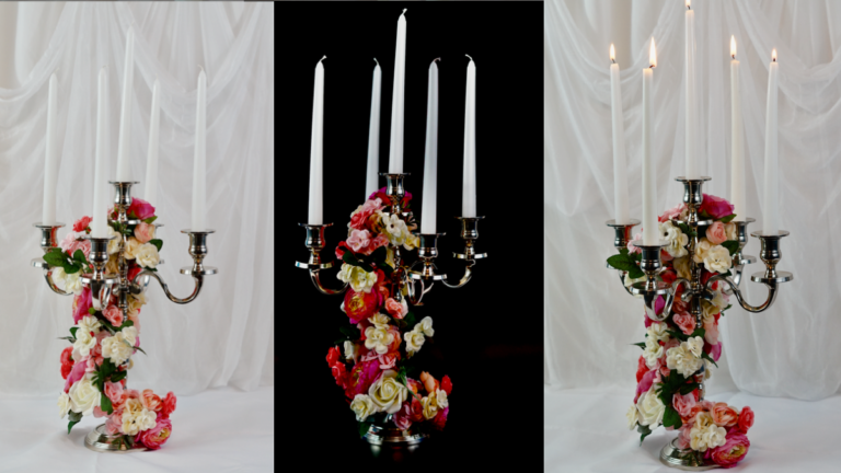 Easy Garden Candelabra Wedding Centerpiece  