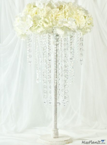 Tall White Hydrangeas Wedding Centerpiece