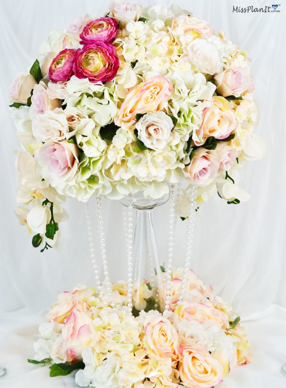 Pink Wedding Flowers Centerpiece