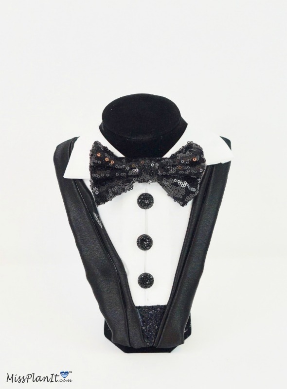 How To Make a DIY No-Sew Groom's Tuxedo Wedding Centerpiece 25