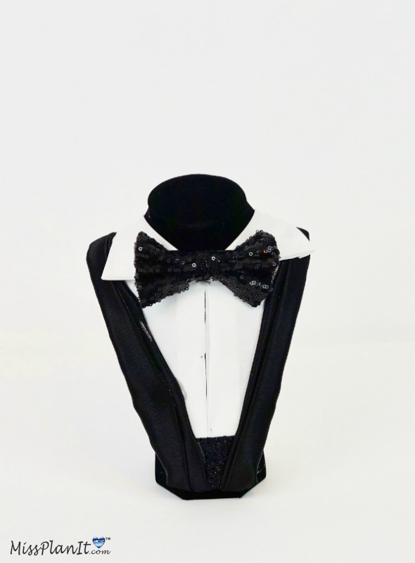 How To Make a DIY No-Sew Groom's Tuxedo Wedding Centerpiece 25