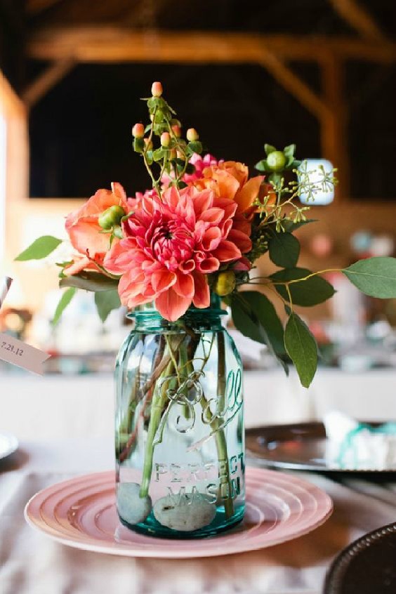 Mason Jar Wedding Centerpieces