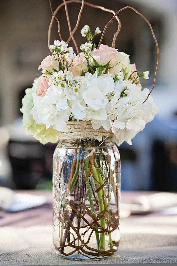 Mason Jar Wedding Centerpieces