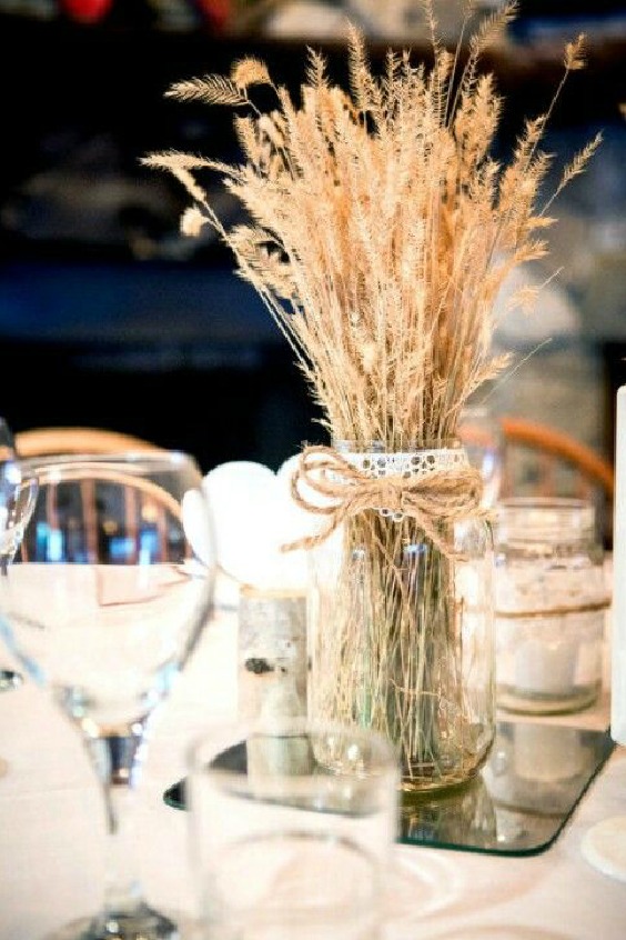 Mason Jar Wedding Centerpieces