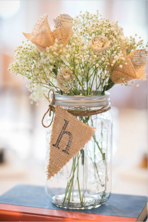 Mason Jar Wedding Centerpieces