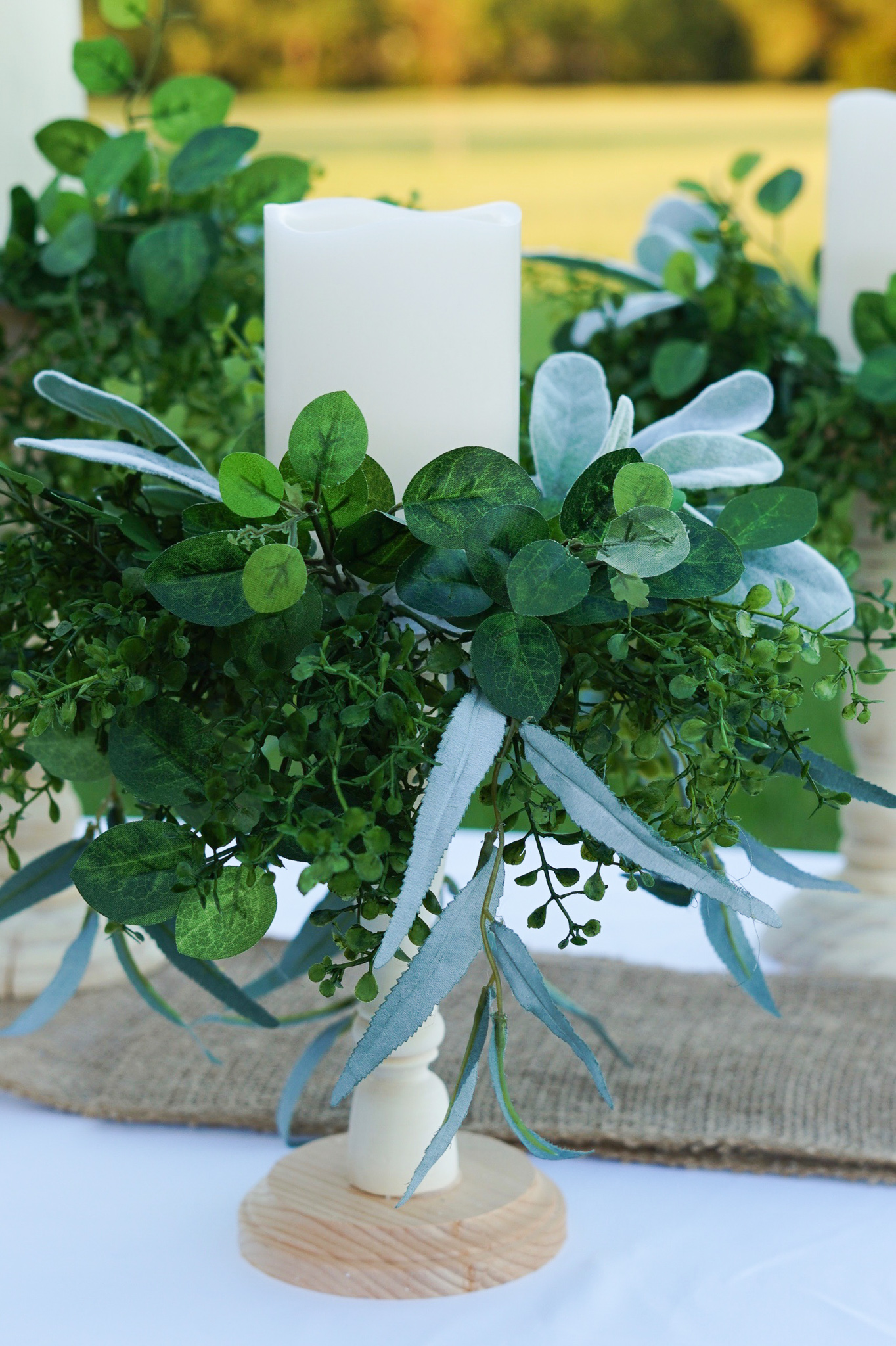 Rustic Candle Holders Wedding Centerpiece 