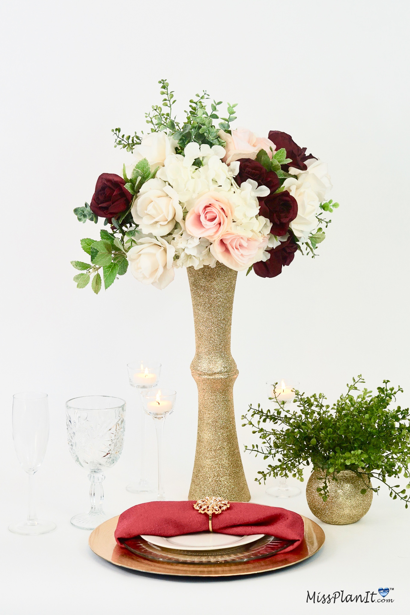 Rustic Glam Wedding Centerpiece