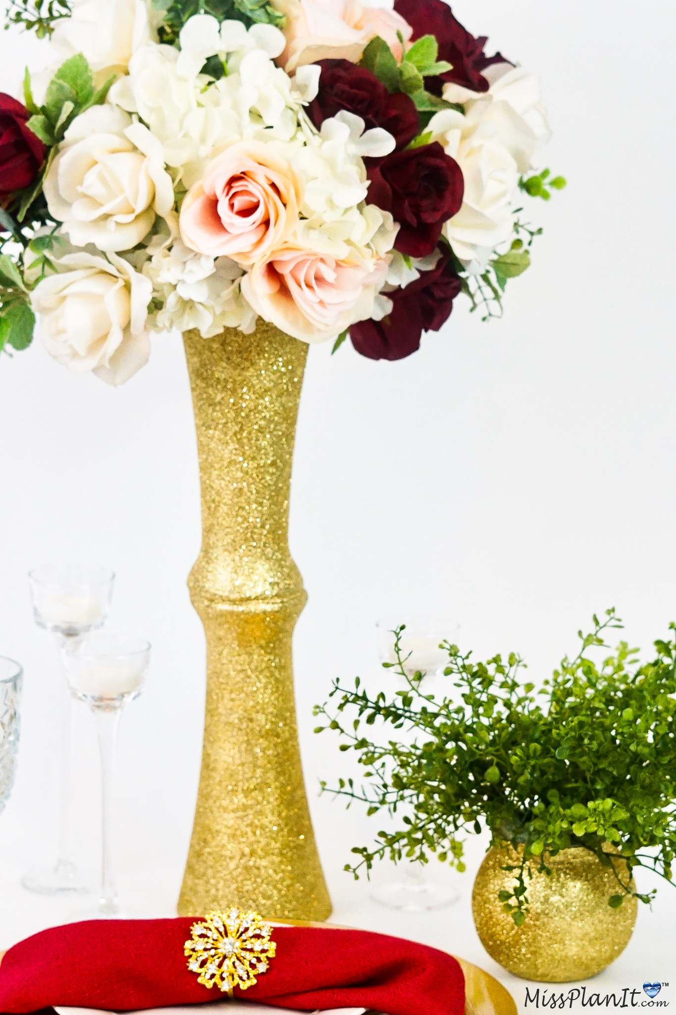 Rustic Glam Wedding Centerpiece