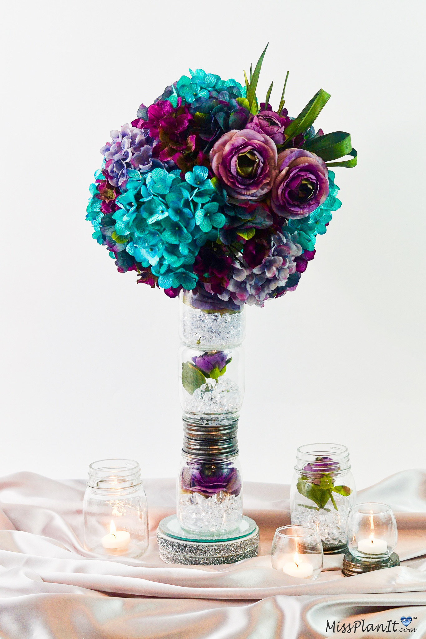 Vintage Mason Jar Wedding Centerpiece