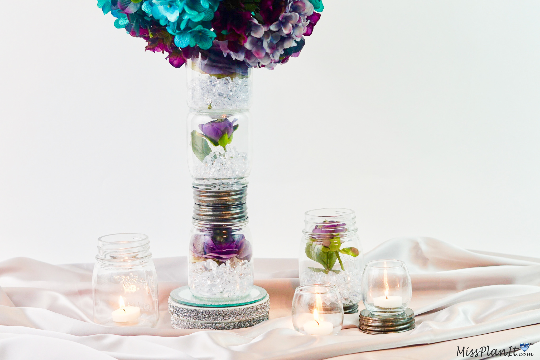 Vintage Mason Jar Wedding Centerpiece