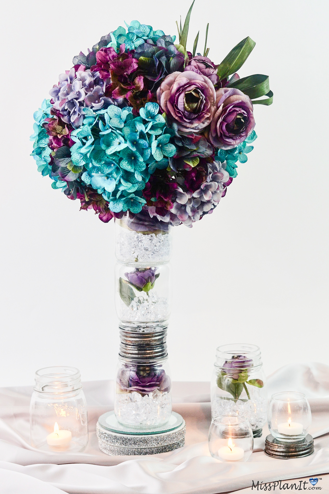 Vintage Mason Jar Wedding Centerpiece