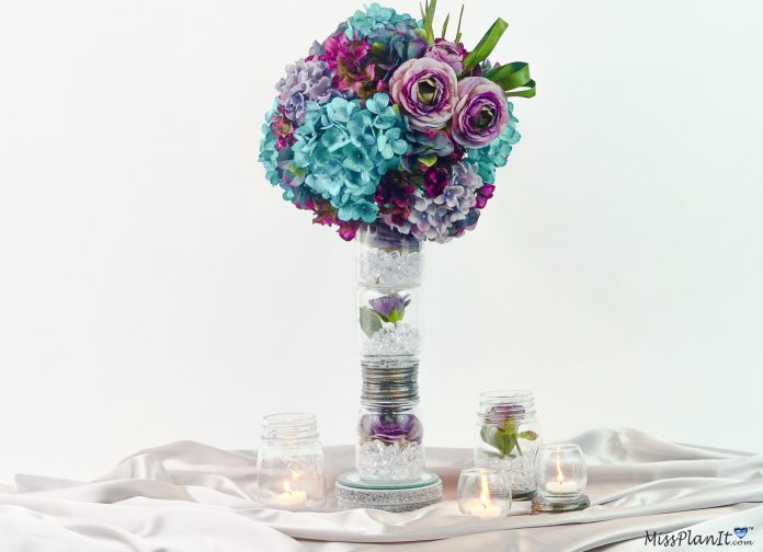 Vintage Mason Jar Wedding Centerpiece