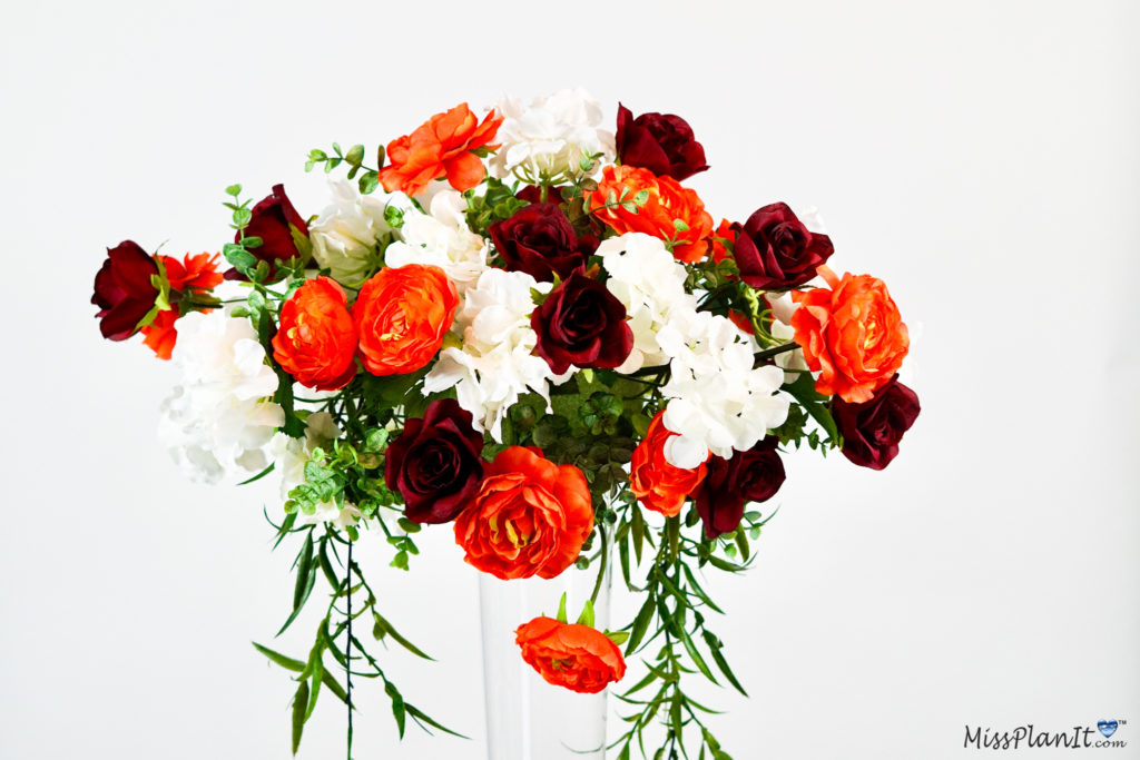 burgundy and orange wedding