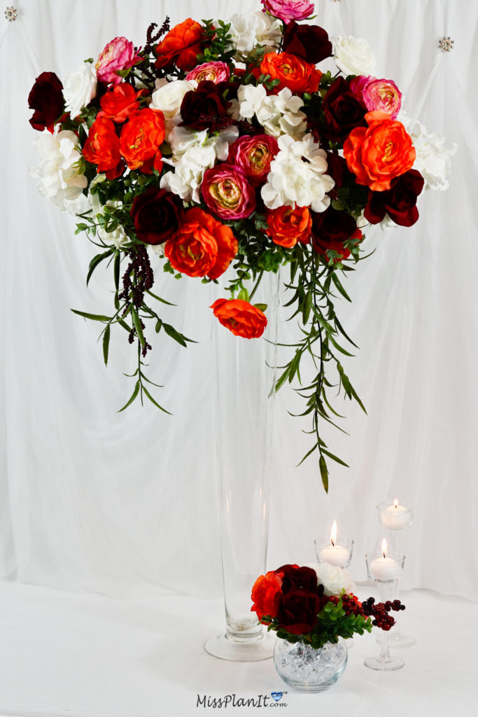 burgundy and orange wedding