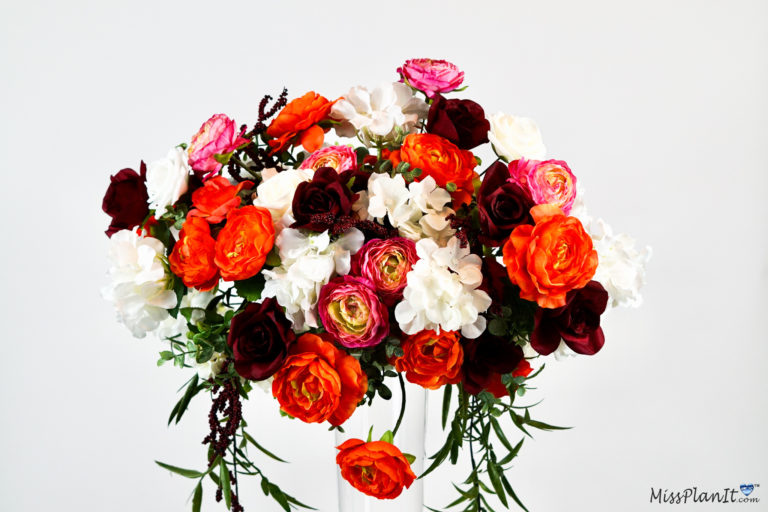 burgundy and orange wedding