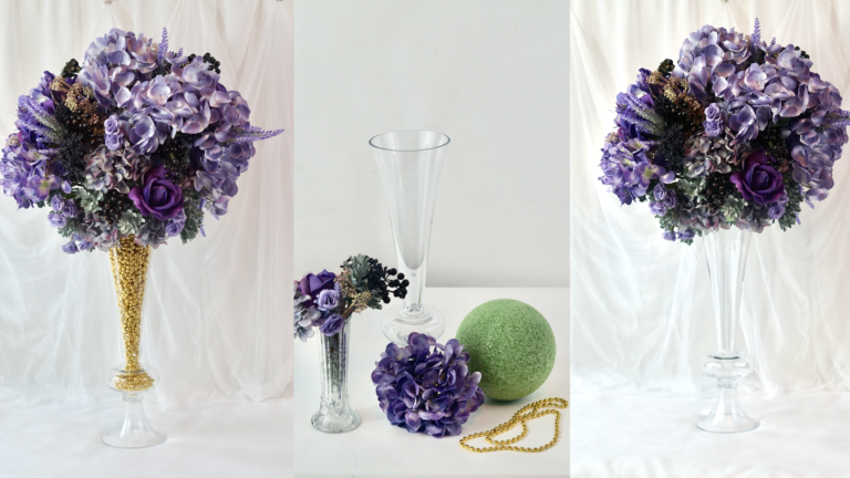 Purple Paradise Tall Wedding Centerpiece 